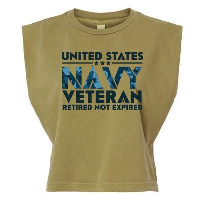 United States NA'VY Veteran Retired Not Expired Garment-Dyed Women's Muscle Tee