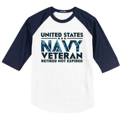 United States NA'VY Veteran Retired Not Expired Baseball Sleeve Shirt