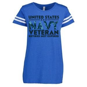 United States NA'VY Veteran Retired Not Expired Enza Ladies Jersey Football T-Shirt