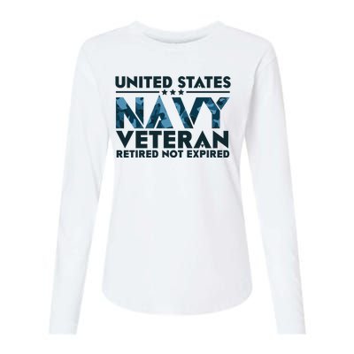 United States NA'VY Veteran Retired Not Expired Womens Cotton Relaxed Long Sleeve T-Shirt