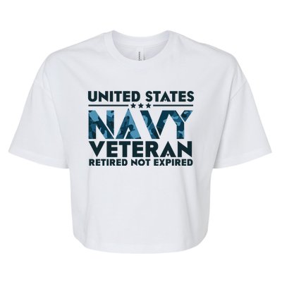 United States NA'VY Veteran Retired Not Expired Bella+Canvas Jersey Crop Tee