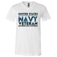 United States NA'VY Veteran Retired Not Expired V-Neck T-Shirt