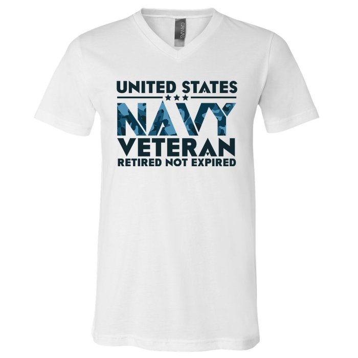 United States NA'VY Veteran Retired Not Expired V-Neck T-Shirt