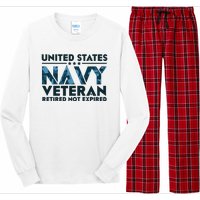 United States NA'VY Veteran Retired Not Expired Long Sleeve Pajama Set