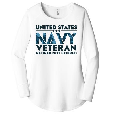 United States NA'VY Veteran Retired Not Expired Women's Perfect Tri Tunic Long Sleeve Shirt