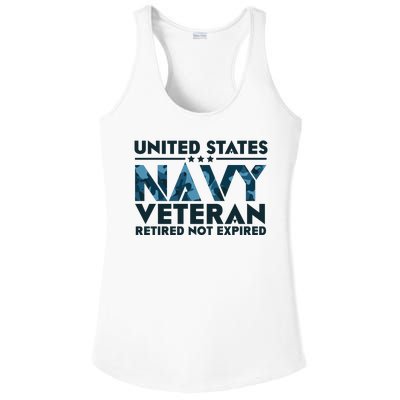 United States NA'VY Veteran Retired Not Expired Ladies PosiCharge Competitor Racerback Tank