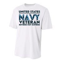 United States NA'VY Veteran Retired Not Expired Performance Sprint T-Shirt