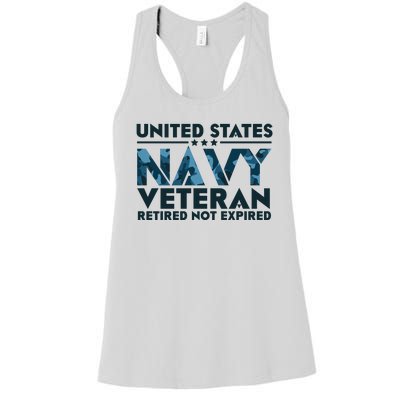 United States NA'VY Veteran Retired Not Expired Women's Racerback Tank