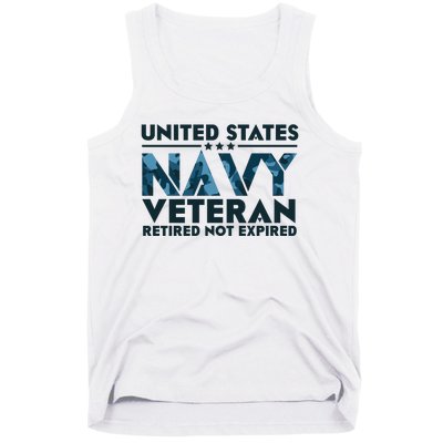 United States NA'VY Veteran Retired Not Expired Tank Top