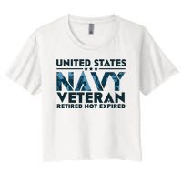 United States NA'VY Veteran Retired Not Expired Women's Crop Top Tee