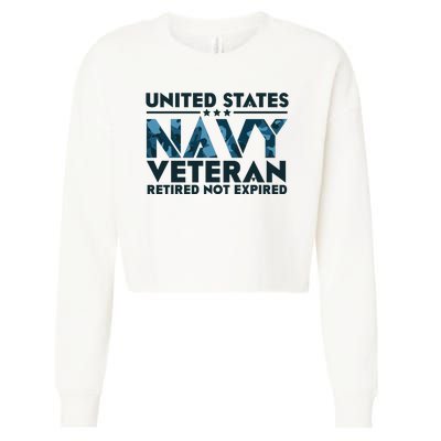 United States NA'VY Veteran Retired Not Expired Cropped Pullover Crew