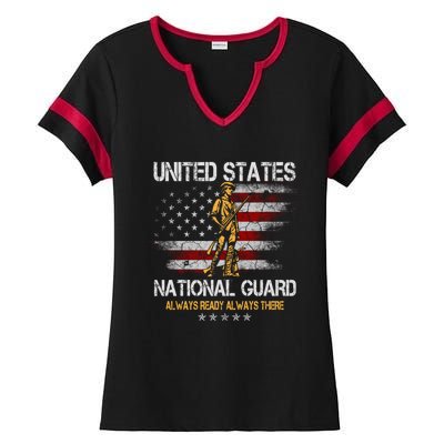 U S National Guard Always Ready Always There Army Gift Ladies Halftime Notch Neck Tee