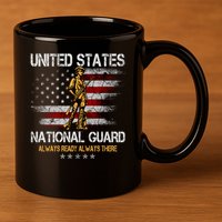 U S National Guard Always Ready Always There Army Gift 11oz C Handle Ceramic Mug