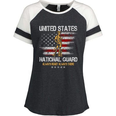 U S National Guard Always Ready Always There Army Gift Enza Ladies Jersey Colorblock Tee