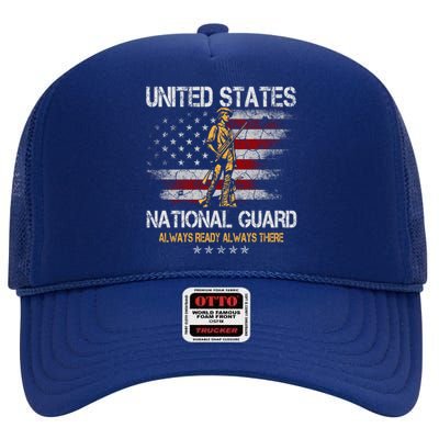 U S National Guard Always Ready Always There Army Gift High Crown Mesh Back Trucker Hat