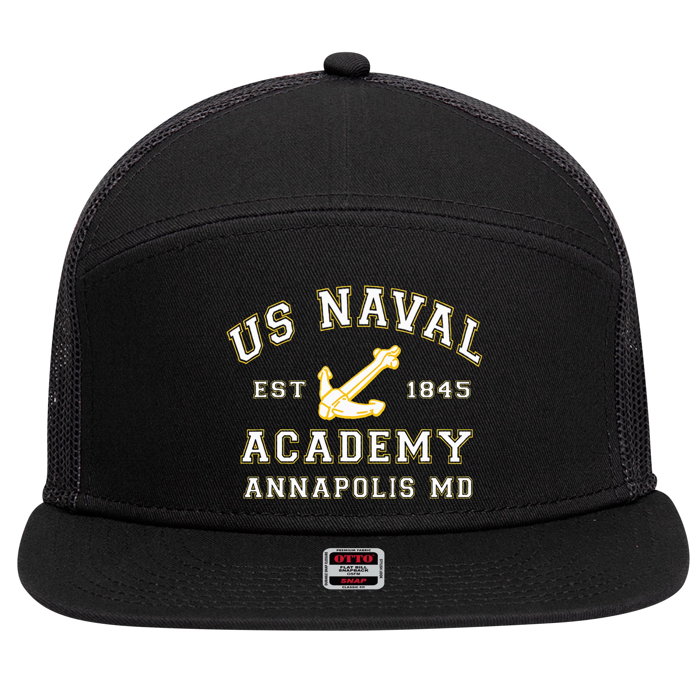 United States Naval Academy Annapolis Md By Rangers 7 Panel Mesh Trucker Snapback Hat