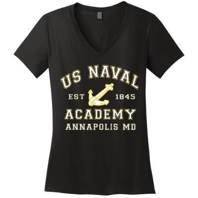 United States Naval Academy Annapolis Md By Rangers Women's V-Neck T-Shirt