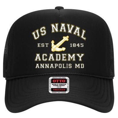 United States Naval Academy Annapolis Md By RangerTees High Crown Mesh Back Trucker Hat