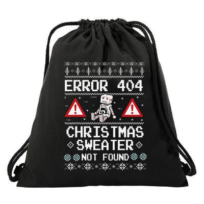 Ugly Sweater Not Found Error 404 Computer Funny Christmas Drawstring Bag