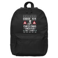 Ugly Sweater Not Found Error 404 Computer Funny Christmas 16 in Basic Backpack