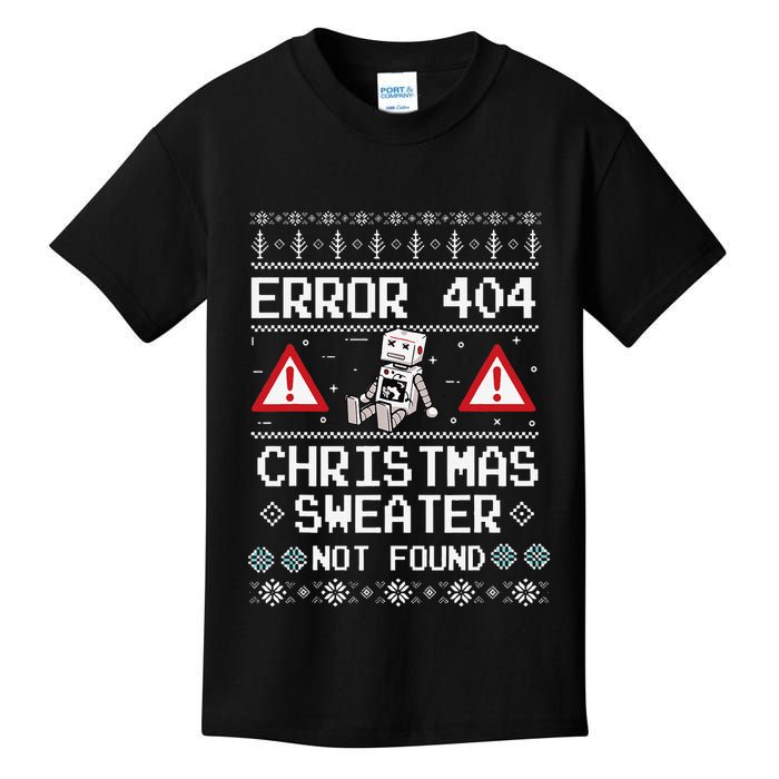 Ugly Sweater Not Found Error 404 Computer Funny Christmas Kids T-Shirt