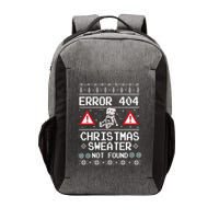 Ugly Sweater Not Found Error 404 Computer Funny Christmas Vector Backpack