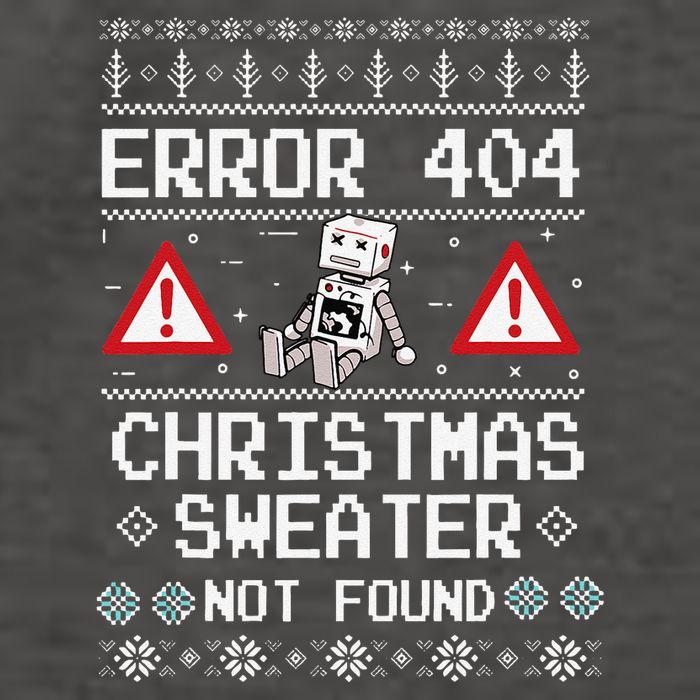 Ugly Sweater Not Found Error 404 Computer Funny Christmas Vector Backpack