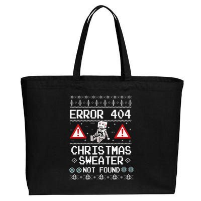 Ugly Sweater Not Found Error 404 Computer Funny Christmas Cotton Canvas Jumbo Tote