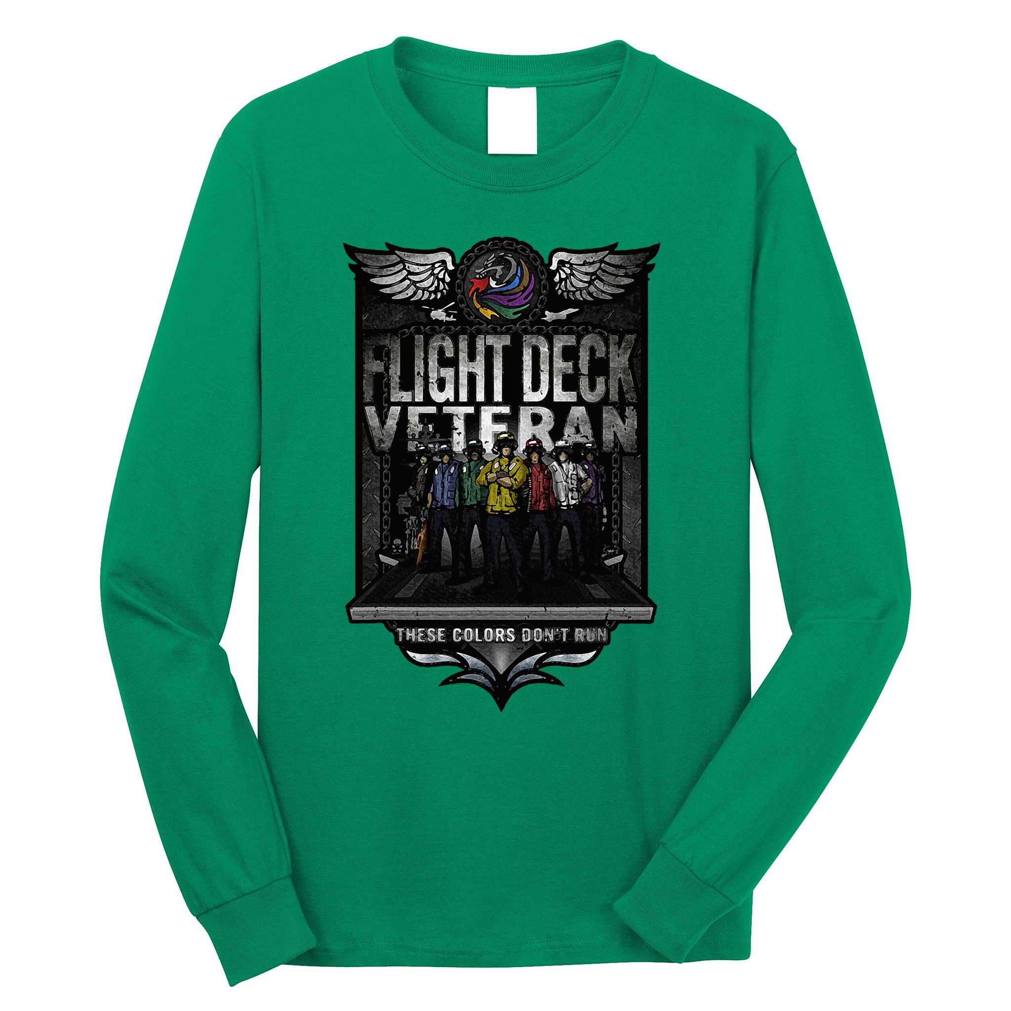United States Naval Aircraft Carrier Flight Deck Veteran Long Sleeve Shirt