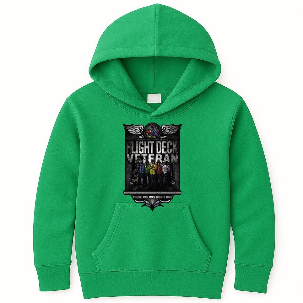 United States Naval Aircraft Carrier Flight Deck Veteran Kids Hoodie