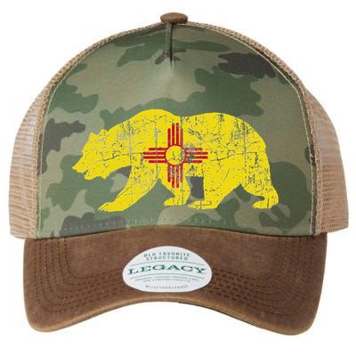 Usa State New Mexico Flag Bear Red Zia Sun Symbol Legacy Tie Dye Trucker Hat