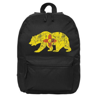 Usa State New Mexico Flag Bear Red Zia Sun Symbol 16 in Basic Backpack