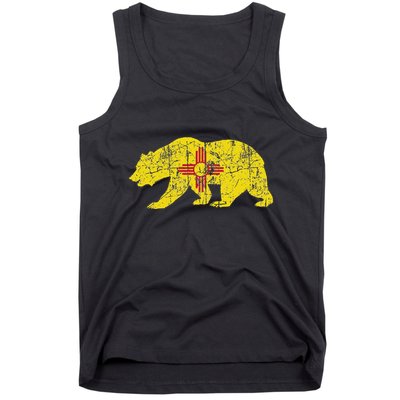 Usa State New Mexico Flag Bear Red Zia Sun Symbol Tank Top
