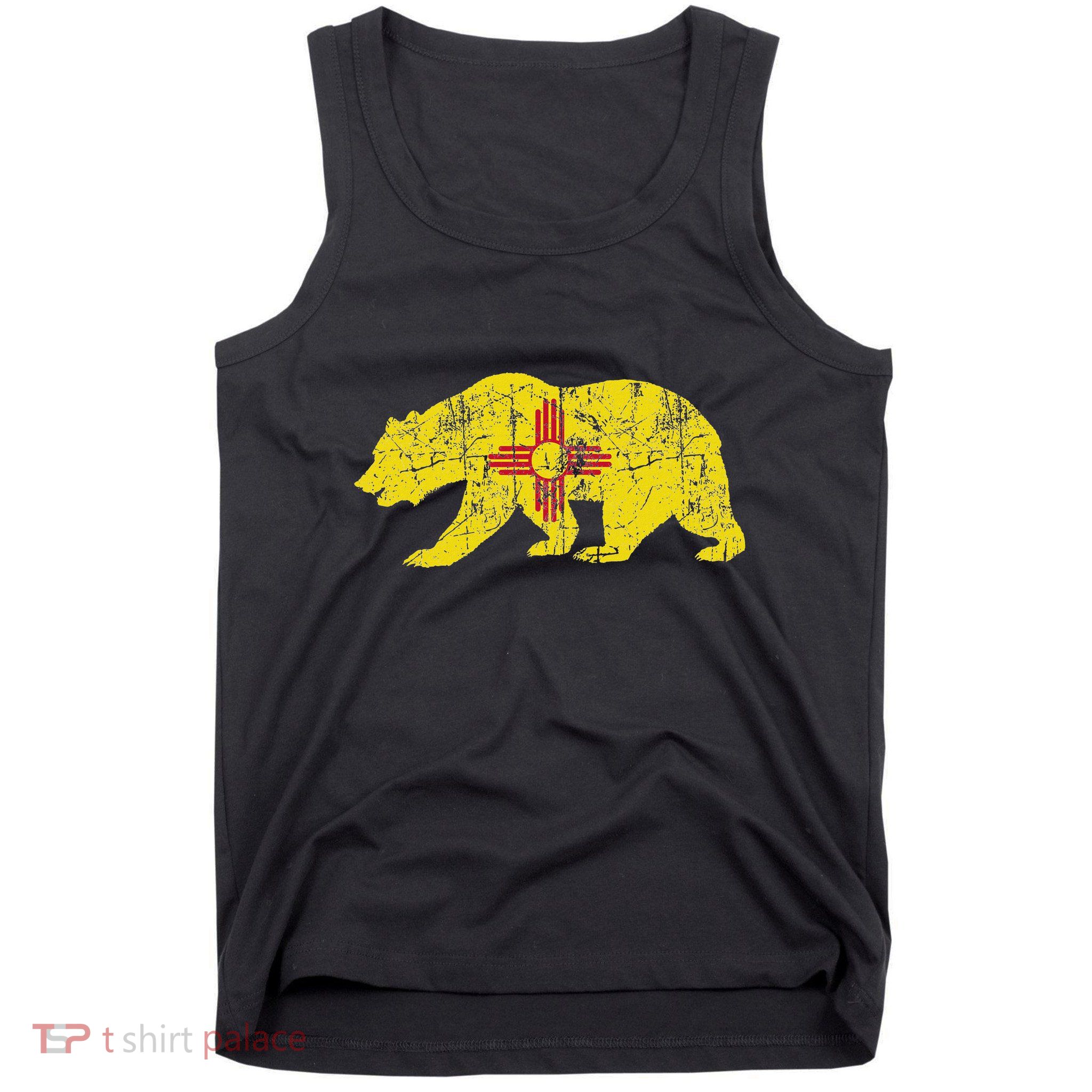 Usa State New Mexico Flag Bear Red Zia Sun Symbol Tank Top