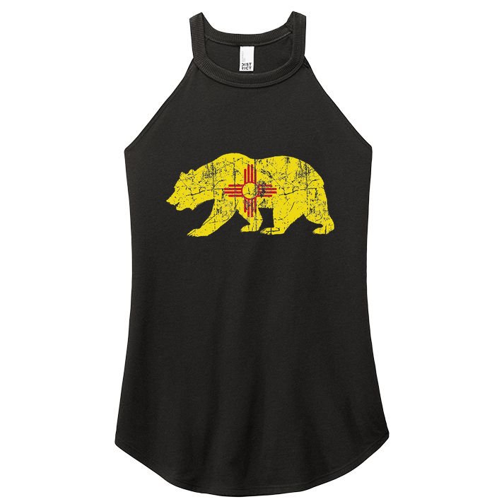 Usa State New Mexico Flag Bear Red Zia Sun Symbol Women's Perfect Tri Rocker Tank