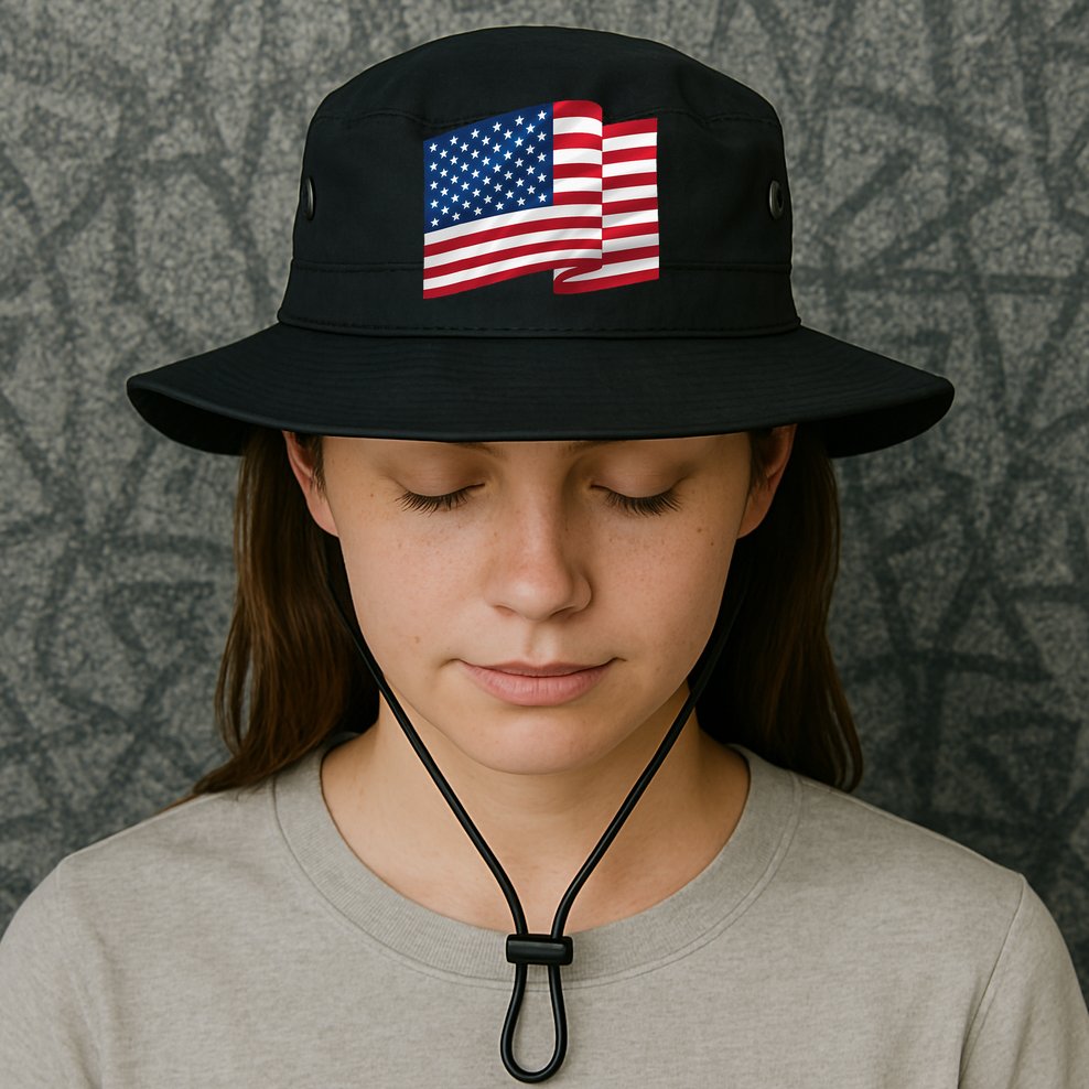 United States Of America Flag Waving Bucket Hat