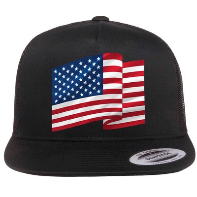 United States Of America Flag Waving Flatbill Hat