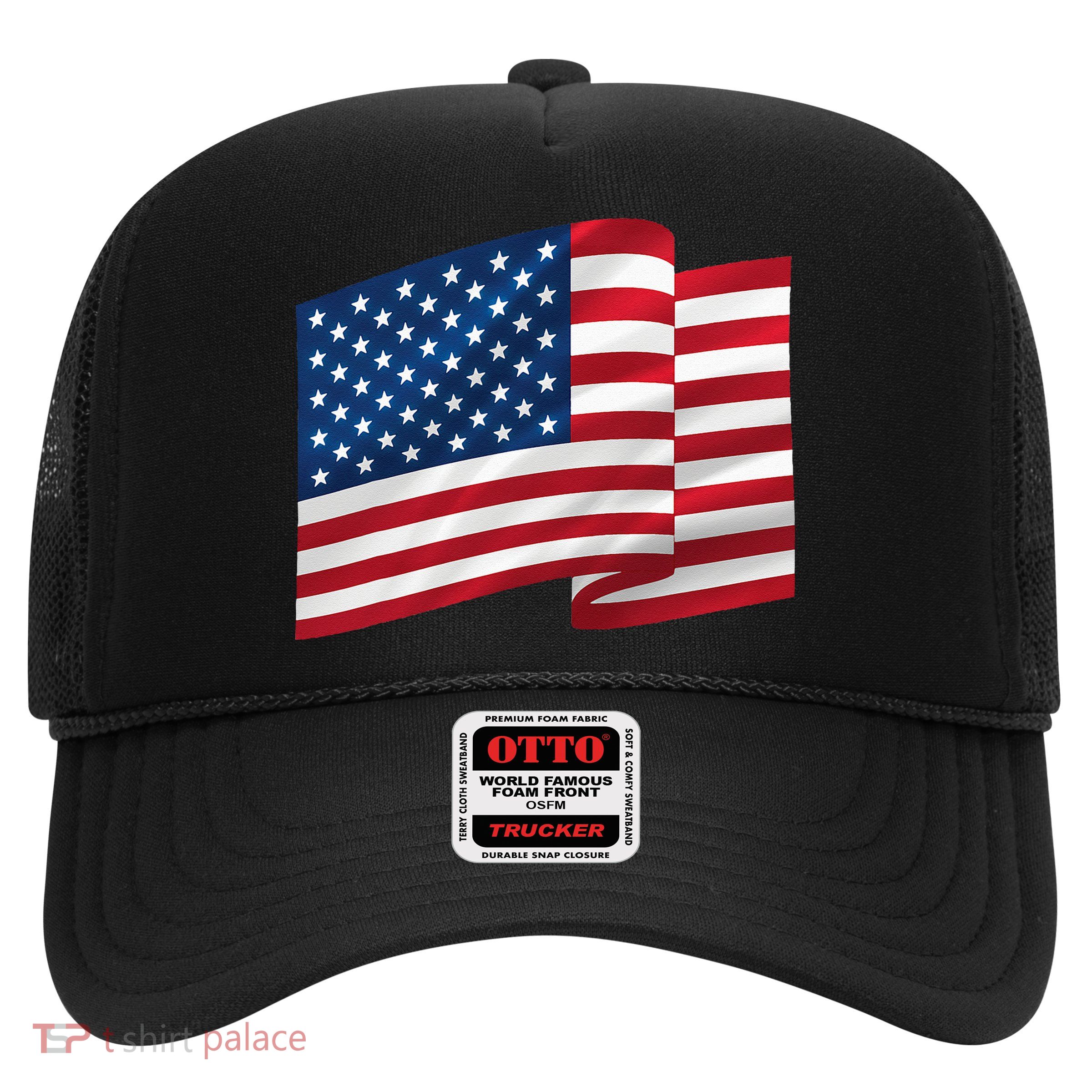 United States Of America Flag Waving Trucker Hat