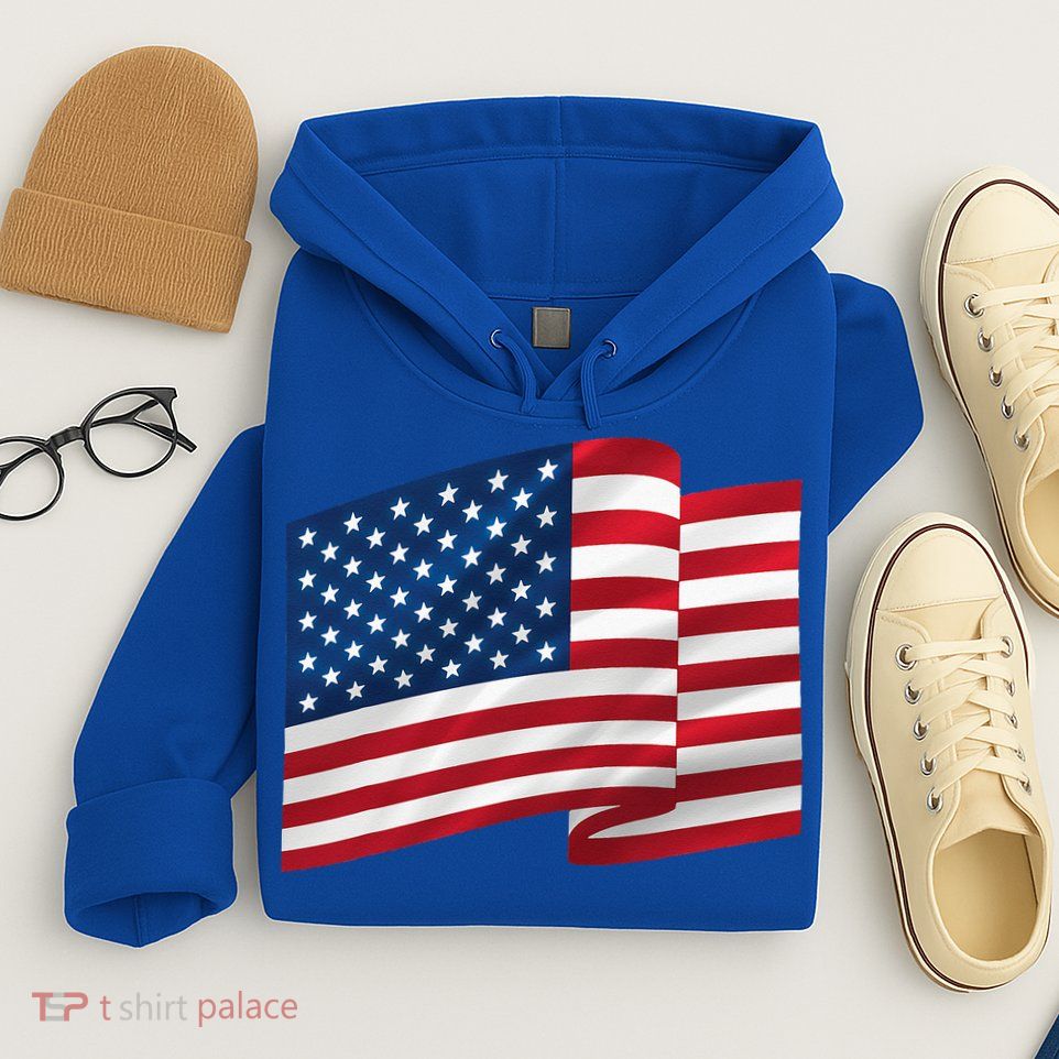 United States Of America Flag Waving Hoodie