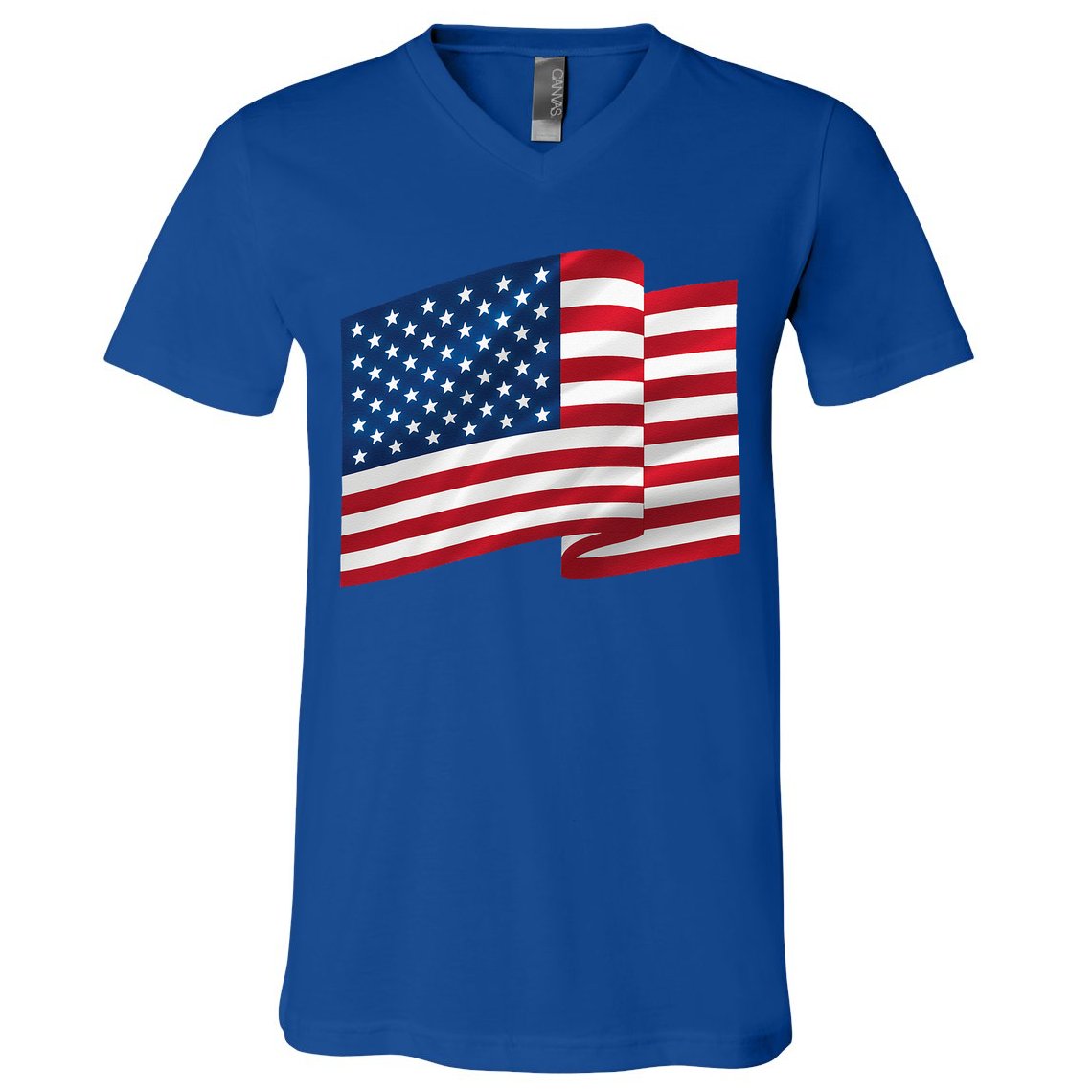 United States Of America Flag Waving V-Neck T-Shirt