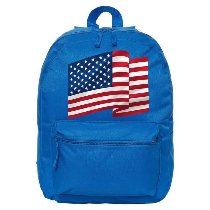 United States Of America Flag Waving 16 in Basic Backpack