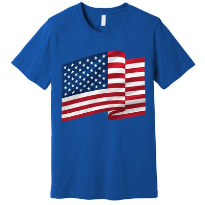 United States Of America Flag Waving Premium T-Shirt