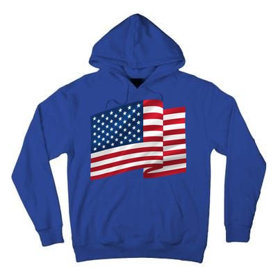 United States Of America Flag Waving Tall Hoodie