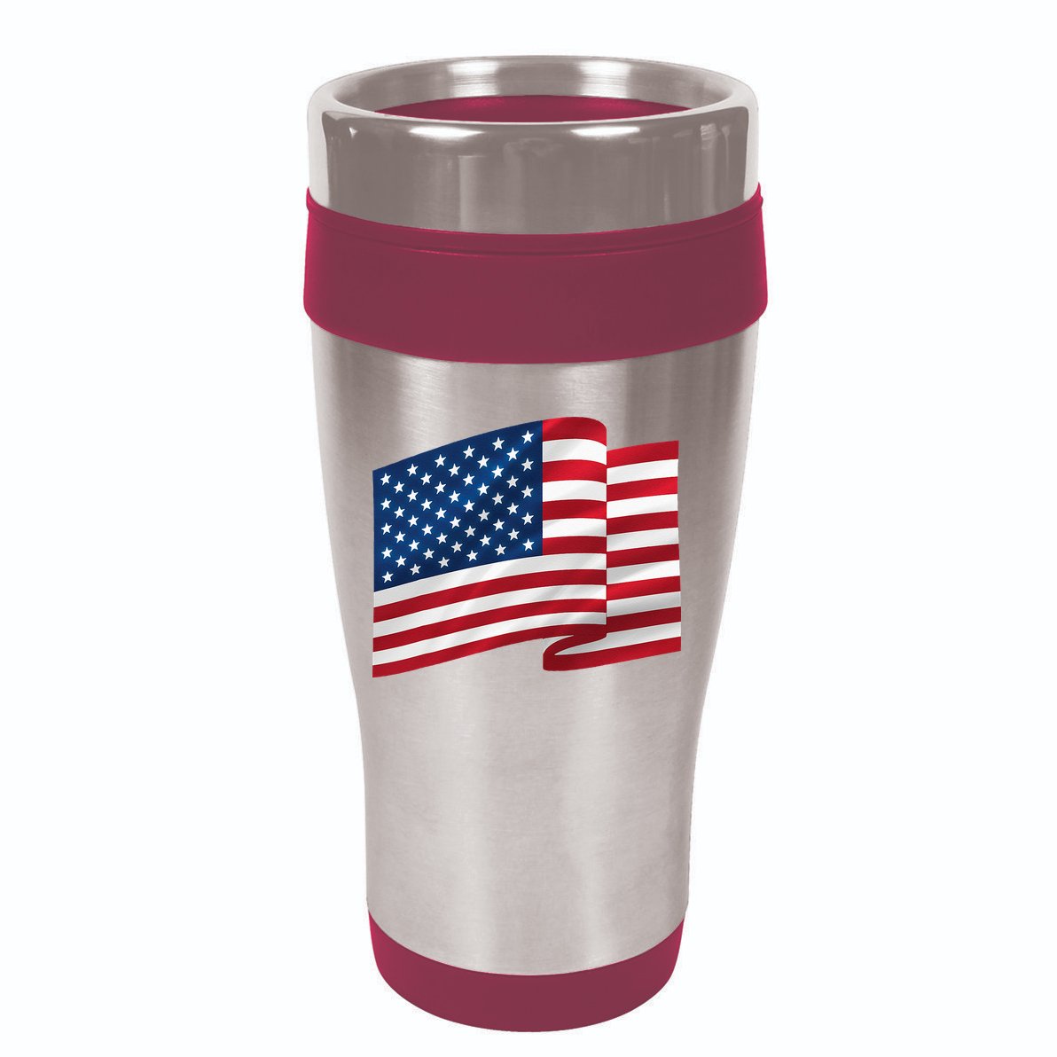 United States Of America Flag Waving 16oz Travel Tumbler