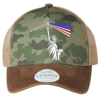 Usa Statue Of Liberty 4th Of July Novelty Funny Patriotic Legacy Tie Dye Trucker Hat