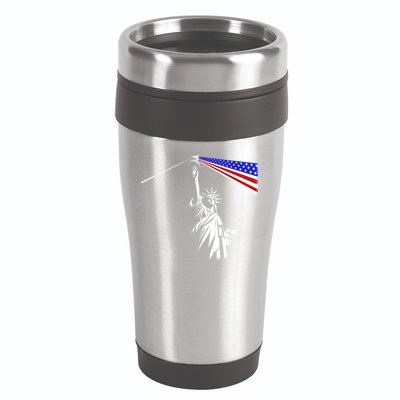 Usa Statue Of Liberty 4th Of July Novelty Funny Patriotic 16oz Travel Tumbler