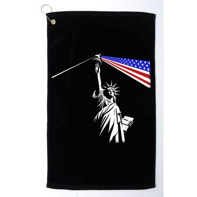 Usa Statue Of Liberty 4th Of July Novelty Funny Patriotic Golf Towel