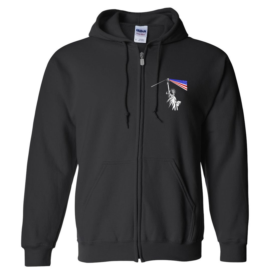 Usa Statue Of Liberty 4th Of July Novelty Funny Patriotic Full Zip Hoodie