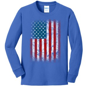 United States Of America Flag Distressed Patriotic Usa Flag Cool Gift Kids Long Sleeve Shirt