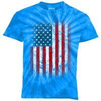 United States Of America Flag Distressed Patriotic Usa Flag Cool Gift Kids Tie-Dye T-Shirt